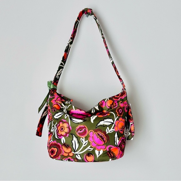 Vera Bradley Handbags - Vera Bradley Astoria Shoulder Bag | Bubbly Flowers Green | Medium